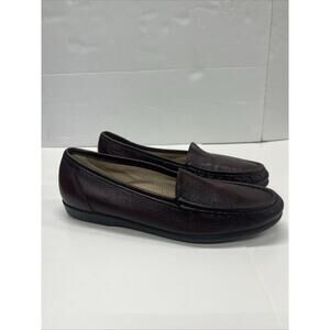 SAS Simplify Women’s 10N Red Leather Loafers Flats Tripad Comfort Shoes